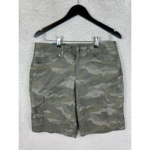 KUHL Freeflex Cargo Shorts Womens 8 Olive Camo 10 Inseam Stretch Hiking Kurve